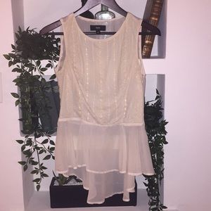 White Peplum Top with Mesh Back